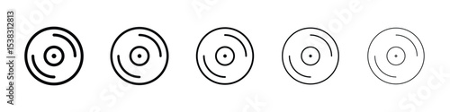 Vinyl icons in black stroke designs on white background
