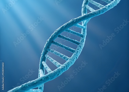 Wallpaper Mural A close up of a DNA strand with a blue background Torontodigital.ca