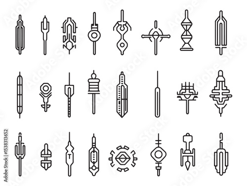 Mold Injection Process Industrial Manufacturing Line Art 