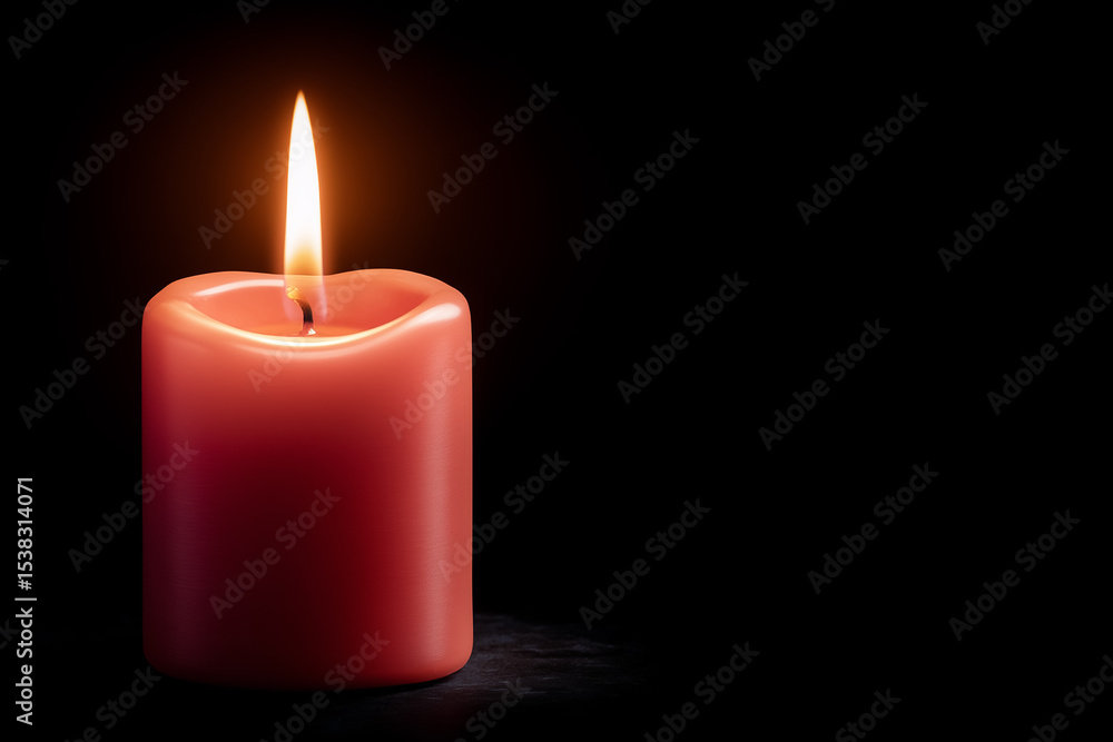 Candle radiates warm light in dark environment, enhancing peaceful ambiance. Ideal for home decor, relaxation therapy, mood lighting. Concept of wellness, tranquility, mindfulness Candle radiates warm light in dark environment, enhancing peaceful ambiance. Ideal for home decor, relaxation therapy, mood lighting. Concept of wellness, tranquility, mindfulness