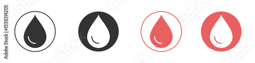 Water drop icon simple flat graphic illustration.