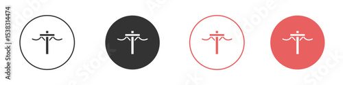 Utility pole icon simple flat graphic illustration.