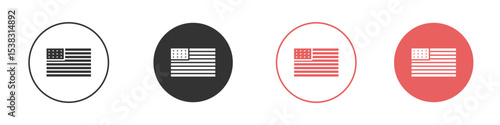 USA flag icon simple flat graphic illustration.