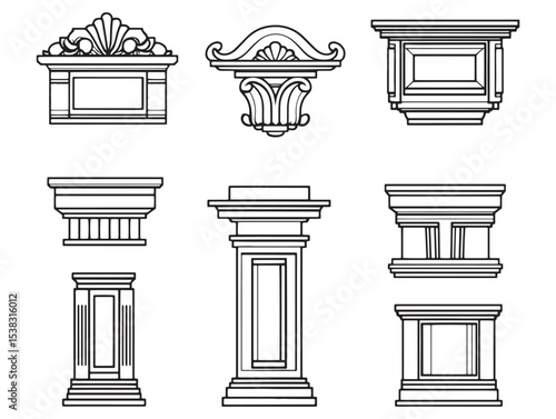 Ornamental Molding Drawing For Interior Decoration 