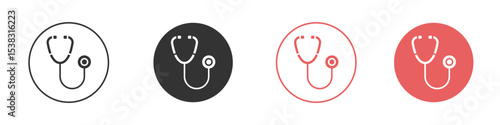 Stethoscope icon simple flat graphic illustration.