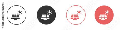 Solar panel icon simple flat graphic illustration.