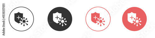 Shield virus icon simple flat graphic illustration.