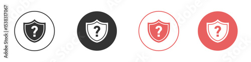 Shield interrogation icon simple flat graphic illustration.