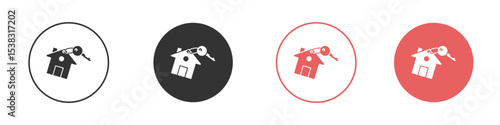 Selling or rent home icon simple flat graphic illustration.