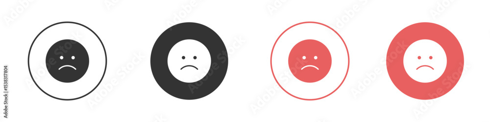 Fototapeta premium Sad icon simple flat graphic illustration.