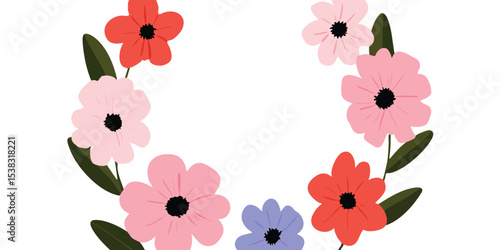 A vibrant floral wreath sho...