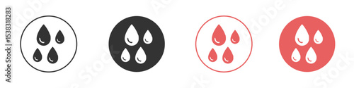 Raindrops icon simple flat graphic illustration.
