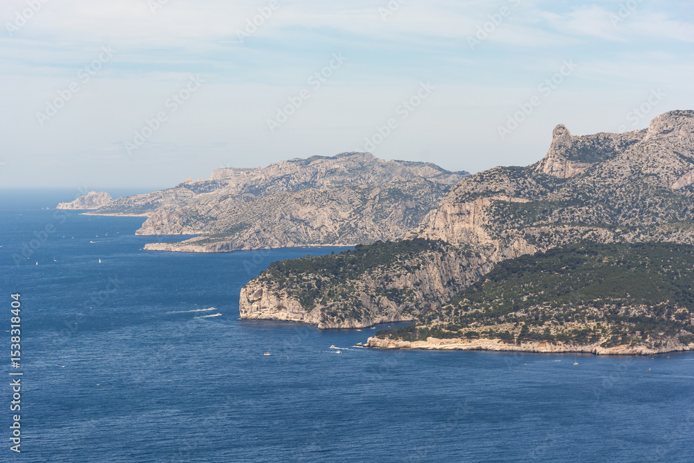 Panoramic view of the Calanques of Marseille in south of France Panoramic view of the Calanques of Marseille in south of France