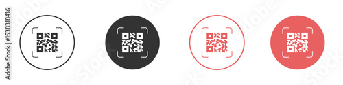 Qrcode icon simple flat graphic illustration.