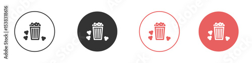Popcorn icon simple flat graphic illustration.