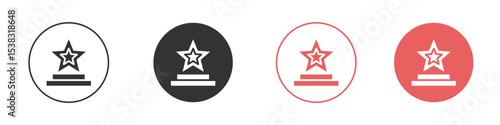 Podium star icon simple flat graphic illustration.