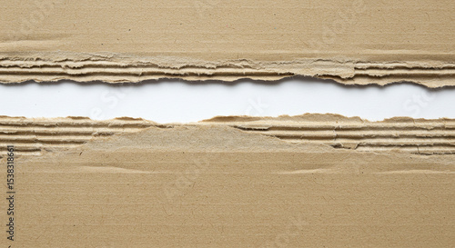 Torn cardboard abstract with white space in the middle for backgrounds and design