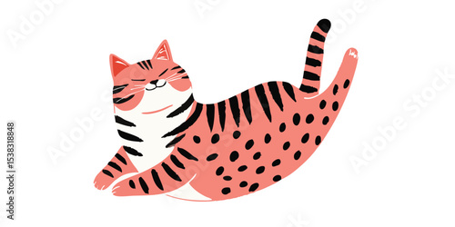 A happy and playful animated cat, with a cheerful expression. Its design captures a sense of joy, freedom, and the essence of a beloved pet.
