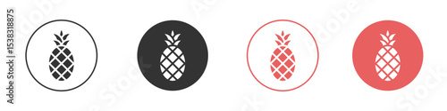 Pineapple icon simple flat graphic illustration.