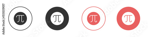 Pi icon simple flat graphic illustration.