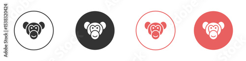 Monkey icon simple flat graphic illustration.