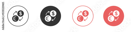 Money exchange icon simple flat graphic illustration.