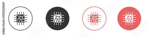 Papier peint Microchip icon simple flat graphic illustration.