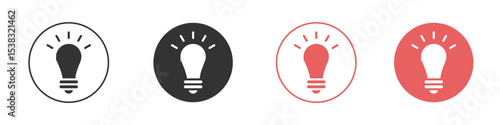 Light bulb icon simple flat graphic illustration.