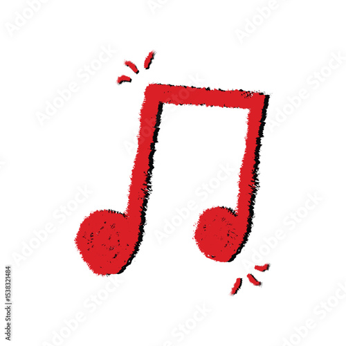 Music note icon vector illustration, icon isolated on white background, hand drawing illustration