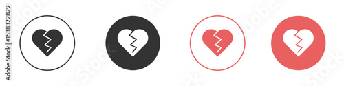 Heart Crack icon simple flat graphic illustration.