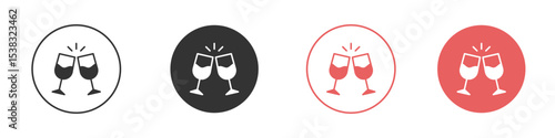 Glass-cheers icon simple flat graphic illustration.