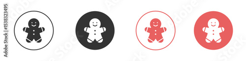 Gingerbread man icon simple flat graphic illustration.