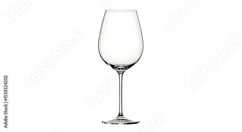 Elegant empty wine glass isolated on white background
