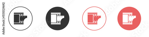 Film canister icon simple flat graphic illustration.