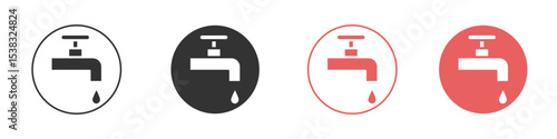 Faucet drip icon simple flat graphic illustration.