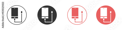 External hard drive icon simple flat graphic illustration.