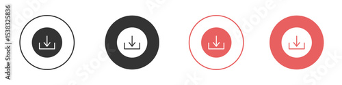 Download icon for social media, app, and web design. Vector illustration.