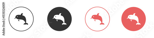 Dolphin icon for social media, app, and web design. Vector illustration.