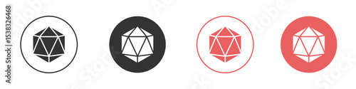Dice d20 icon simple flat graphic illustration.