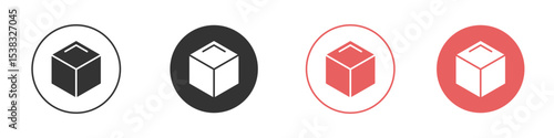Cube icon simple flat graphic illustration.