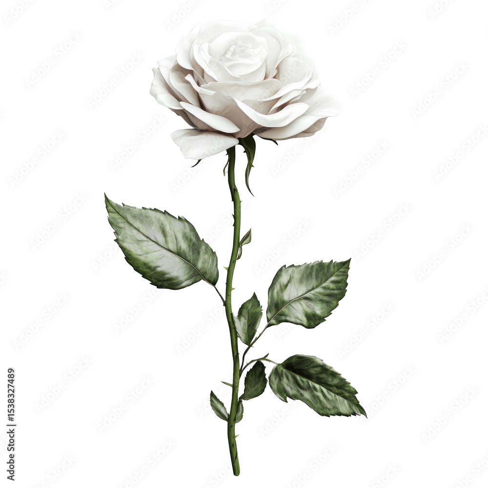 Obraz premium white rose isolated on white or transparent background