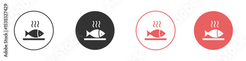 Cooked fish icon simple flat graphic illustration.