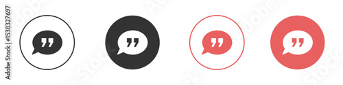 Comment quote icon simple flat graphic illustration.