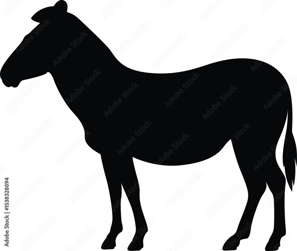 Obraz premium Zebra. Horse. Black Zebra. Silhouette. Animals. Vector. Clean and minimal design, perfect for logos, icons, conservation posters, and animal-themed artwork.