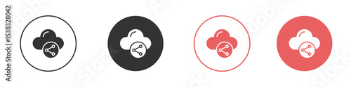 Cloud share icon simple flat graphic illustration.