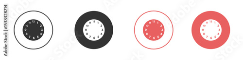 Clock face icon simple flat graphic illustration.