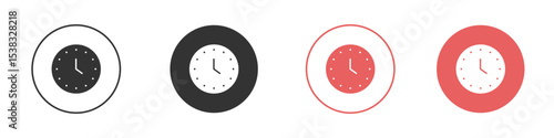 Clock icon simple flat graphic illustration.