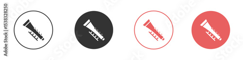 Clarinet icon simple flat graphic illustration.