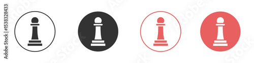 Chess pawn icon simple flat graphic illustration.