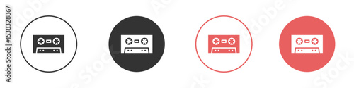 Cassette tape icon for social media, app, and web design. Vector illustration.